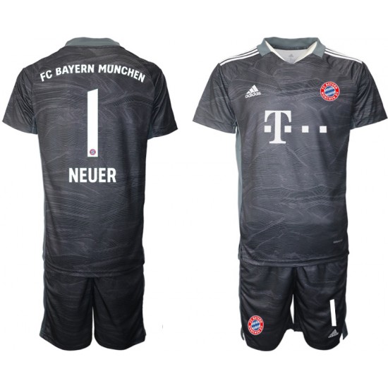 Camisola Bayern de Munique Manuel Neuer 1 Guarda-redes Criança Equipamento Segundo 2021-2022 Manga Curta